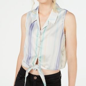 Love, Fire dressy front tie crop top, New